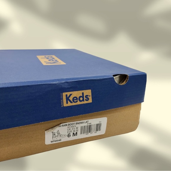 Keds Rowan Beige Bandana Print Short Rain Boots - Picture 10 of 10